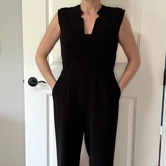 Tahari Pants - Tahari Black Crepe Jumpsuit EUC Size 8